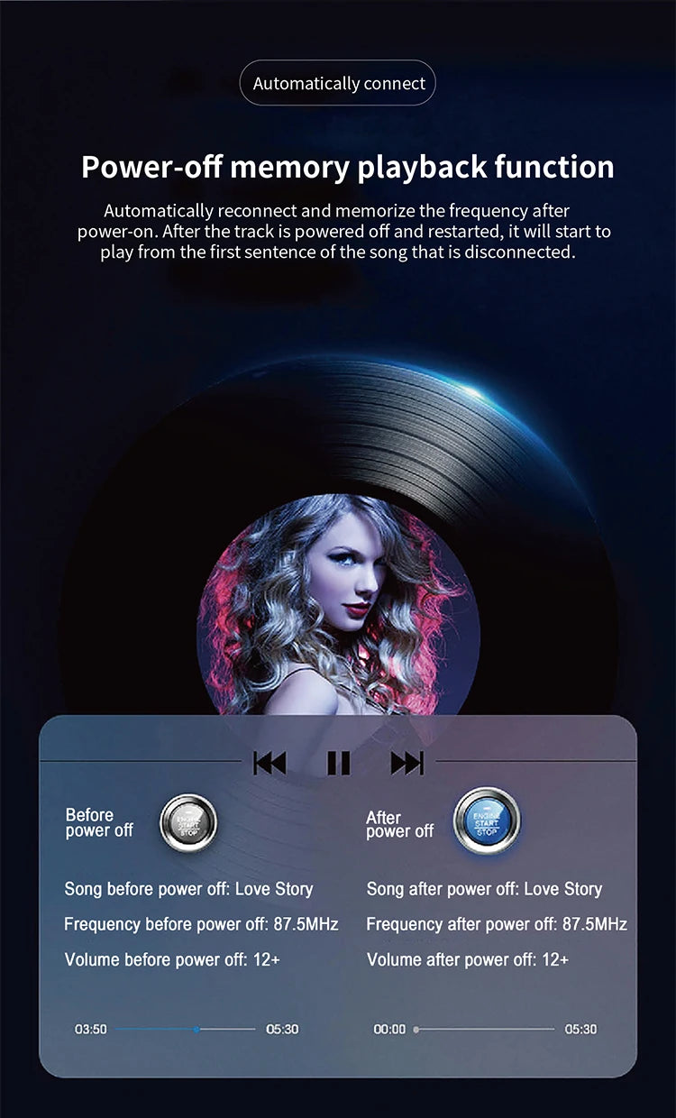 FM Transmitter Bluetooth 5.0 Car Handsfree Audio Mp3 Player Adapter USB 22.5W Quick Charging Type-C Fast Charger FM Modulator