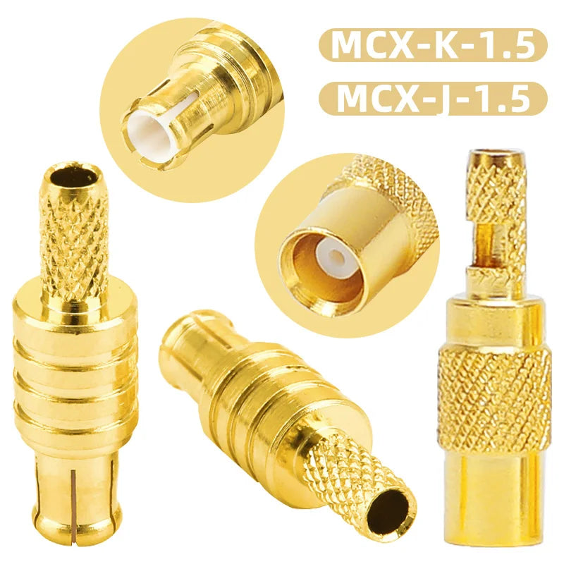 MMCX Adapter Straight Connectors MCX-J-1.5 Male/MCX-K-1.5 Female