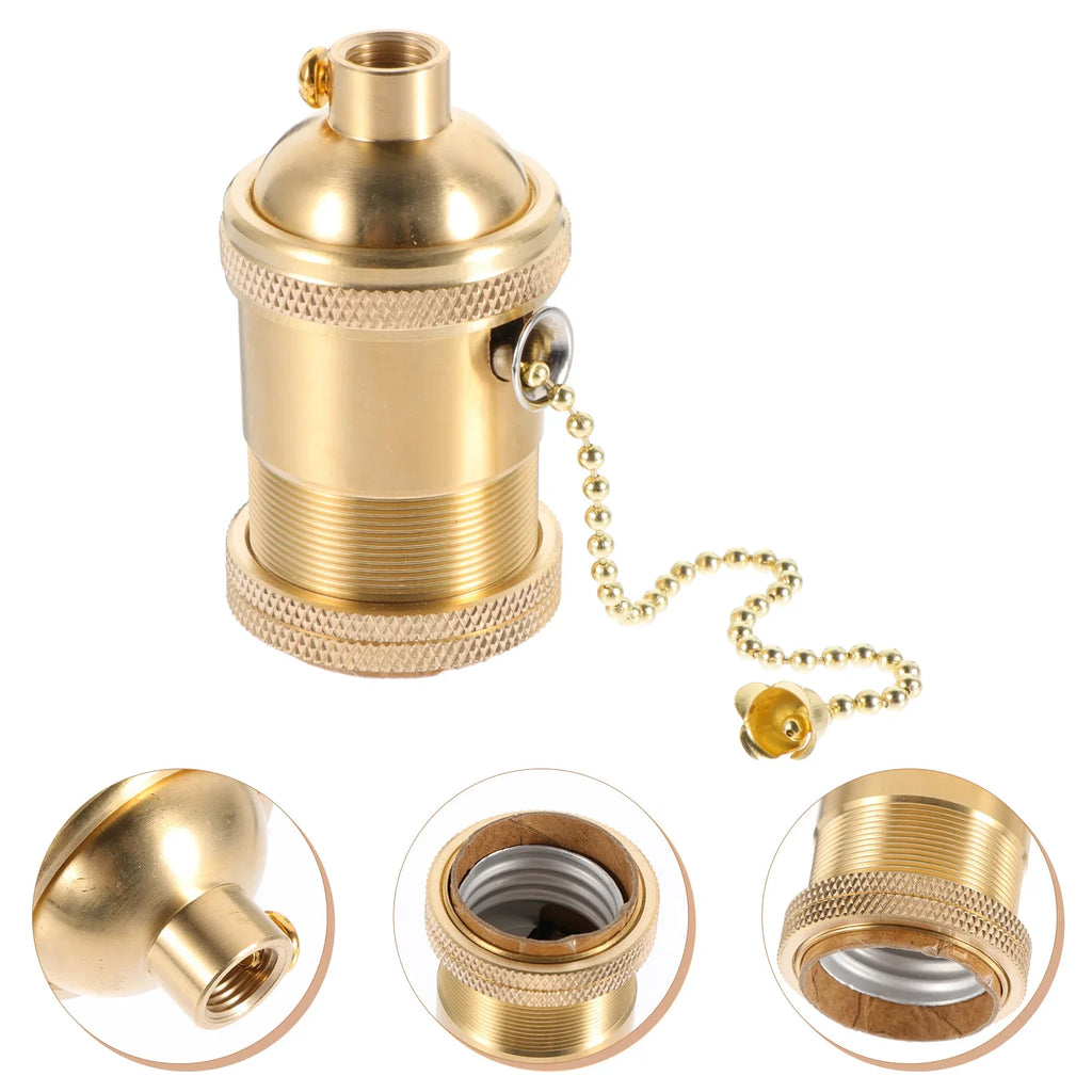 E27/E26 Lamp Base DIY Lampholder With Switch Edison Vintage Lighting Screw Socket Antique Brass Lamp Holder Fixture