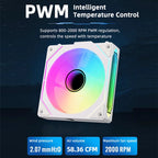 Coolcirc ARGB Infinity Mirror PC Case Fan - 3-Pack 120mm Free Wire-Splicing Cooling Fan with PWM Silent Fan for Computer Case