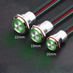 16 19mm Metal Pushbutton Switch High Current 10A Outdoor IP68 Self-Locking Reset Waterproof Start Power Button