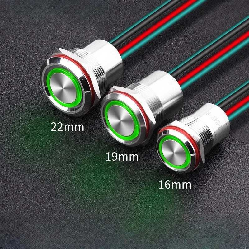 16 19mm Metal Pushbutton Switch High Current 10A Outdoor IP68 Self-Locking Reset Waterproof Start Power Button