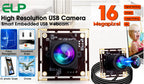 ELP 16MP IMX298 USB Camera Module 120° Low Distortion Wide Angle UVC Webcam for OCR Document Scanning