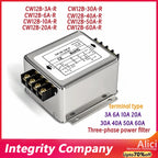 Three-phase power Filter inverter EMI Servo filter Purifier CW12B-3/6/10/20/30/40/50/60A-R AC 380V CW12B-40A-R CW12B-30A-R