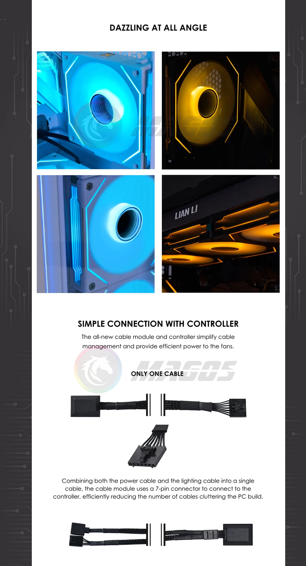 LIAN LI UNI FAN SL-INF 120 Infinity Mirror Fan RGB Case Radiator Cooler Gen.3 40 Leds L-Connect 3 120MM 140MM ARGB 5V 1/3Pcs