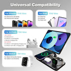 7-in-1 Wireless Charger Station 15W Fast Charging Type C Port Multi-Function Devices for iPhone 17 16 15 14 Samsung Airpods iPad