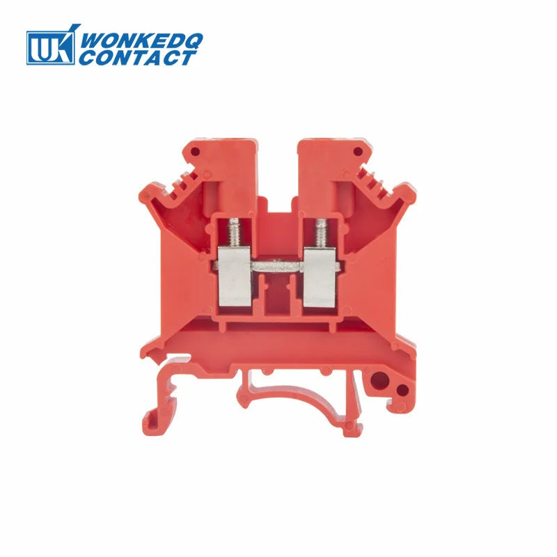 10Pcs UK5N Screw Wire Connector 4mm Cable 4mm² Feed-through Connection 12AWG Plug Electrical Mount DIN Rail Terminal Block UK 5N