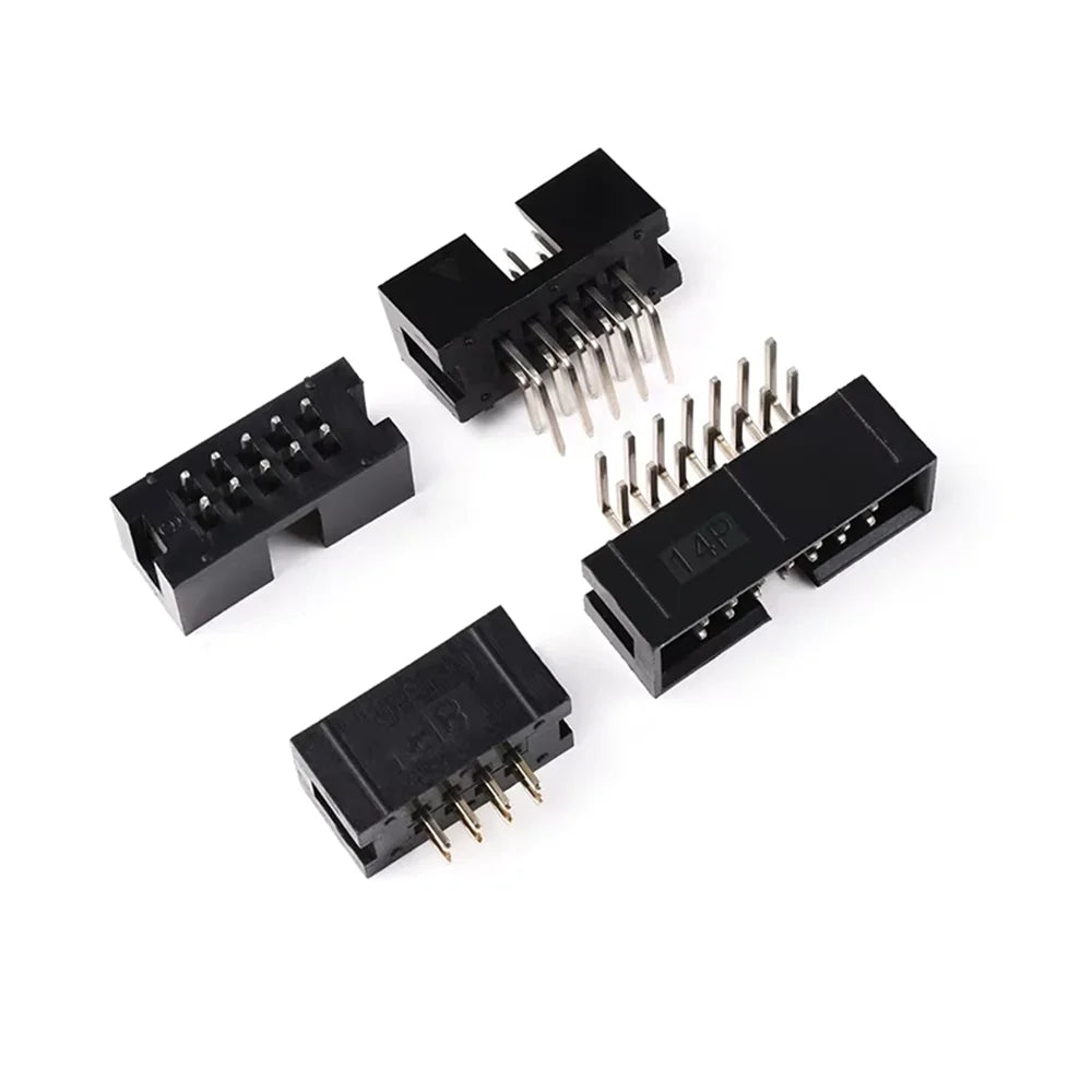 10PCS DC3 Header 6P/8P/10P/14P/16P/20P/30P/34P/40P 2.54mm Socket Male Double Row Straight Needle Curved Needle PCB Connector