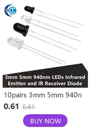 5mm 940nm LEDs Infrared Emitter and IR Receiver Diode 10pairs Diodes 301A