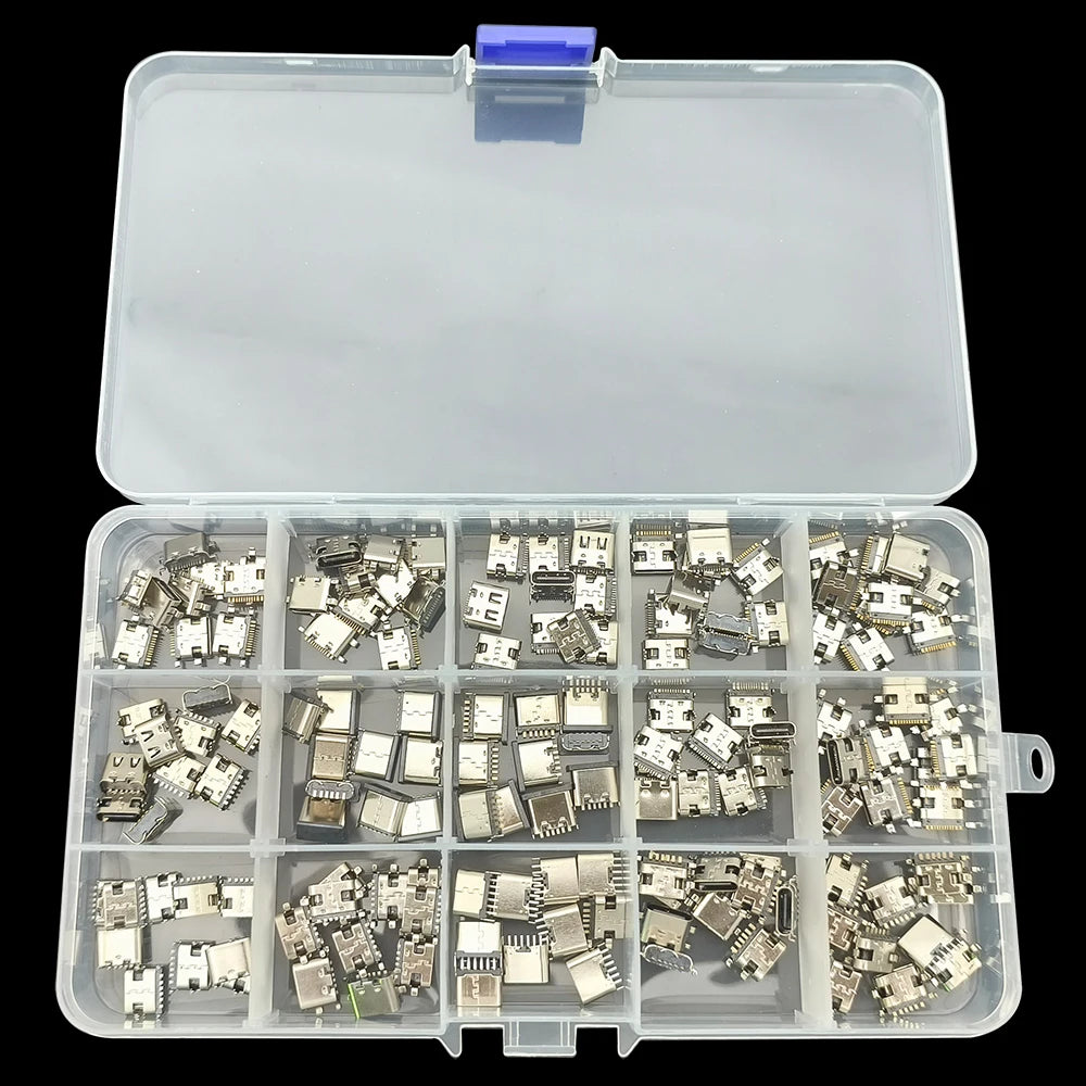 80/100/150Pcs/Box Type-C USB Connector Charging Port 2/6/16Pin SMD SMT PCB USB-C Socket For Phone and Digital Product Repair Kit