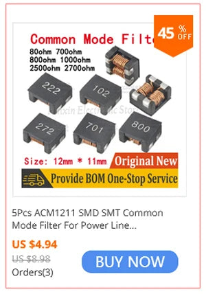 5Pcs SMD Common Mode Filter  300 500 700 1000 3000 ohm 4A 5A 15A High Current Common Mode Choke Coil Chip Inductor ACM7060 7x6mm