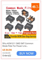5Pcs SMD Common Mode Filter  300 500 700 1000 3000 ohm 4A 5A 15A High Current Common Mode Choke Coil Chip Inductor ACM7060 7x6mm