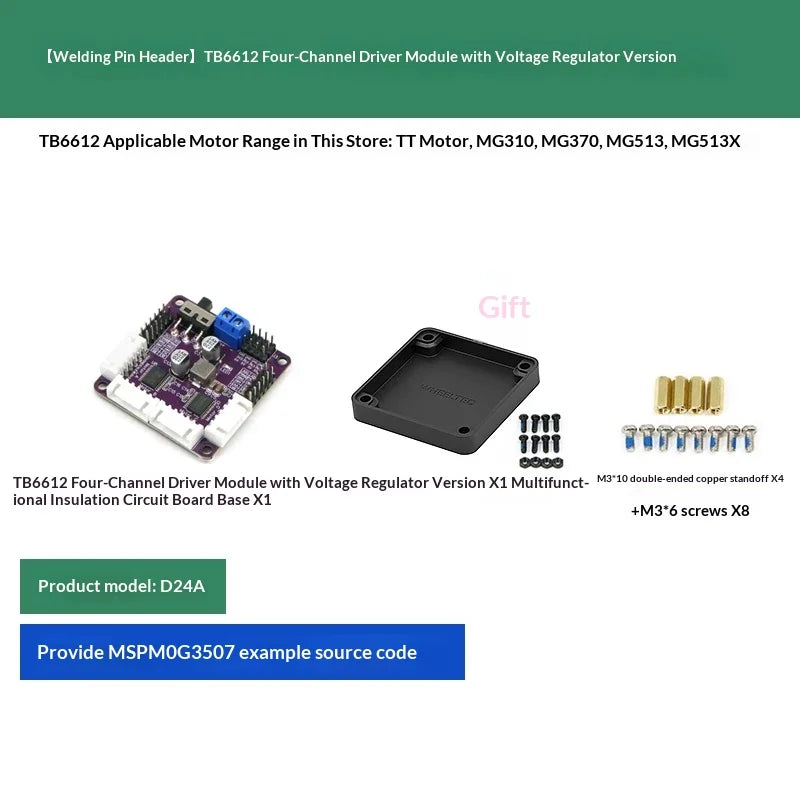 TB6612FNG Dual Channel Motor Driver Module with Voltage Regulator, 4-Way Better than L298N Original Chip for Smart Car C12H