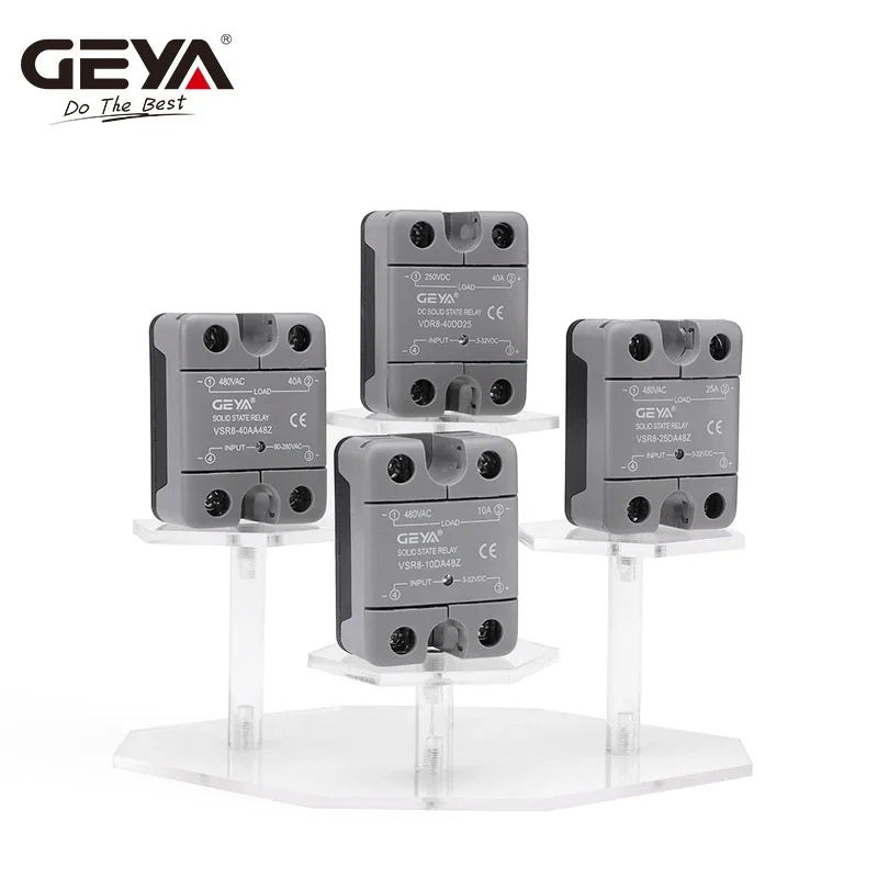 GEYA VSR8 Solid State Relay 10A 25A 40A 60A 80A  Single Phase 3-32VDC Input 24-480VAC Output High Quality