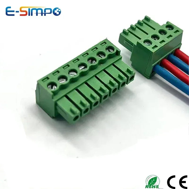 10pair/10pcs Aerial Butt Welding 2EDGRK 15EDGRK-3.5mm 2-24P Plug Male+Female Socket 28-16AWG Wire Screw Terminal Block Connector