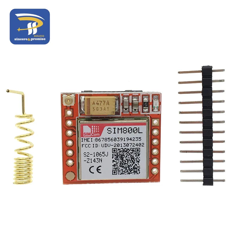 Smallest SIM800L GPRS GSM Module Kit MicroSIM Card Core BOard Quad-band TTL Serial Port With the Antenna DIY