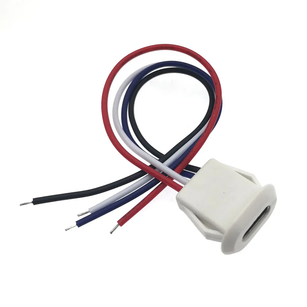 USB-C 2pin 4pin 5pin High Current Charging Socket With Data TYPE-C Female Type C PH2.0 Waterproof Female Connector Jack