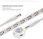 Motion Sensor Under Cabinet Lights Cupboard Kitchen Bed Emergency Night Light Flexible LED Strip DC 12V US EU Power Adapter