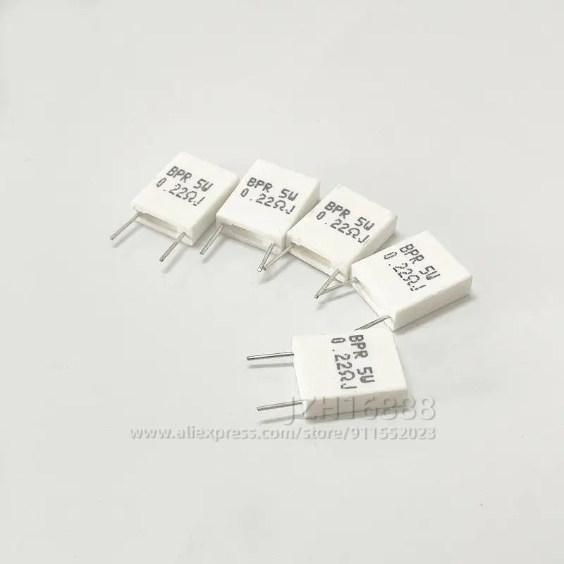 10PCS/ BPR56 5W Non-Inductive Ceramic Cement Resistor 0.1R 0.15R 0.22R 0.25R 0.33R 0.5R  0.001 0.1 0.15 0.22 0.25 0.33 0.5 Ohm