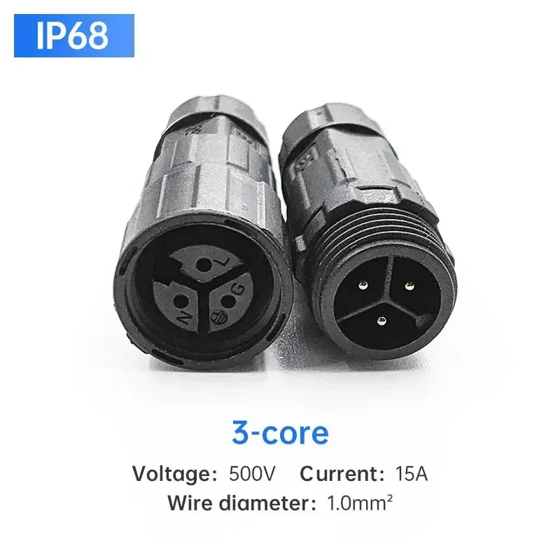 IP68 M16 Welding/Screw Connector 2 3 4 5 6 7 8 9 Pin Connector Line Outdoor Male Female Waterproof Wire Power Aviation Plug
