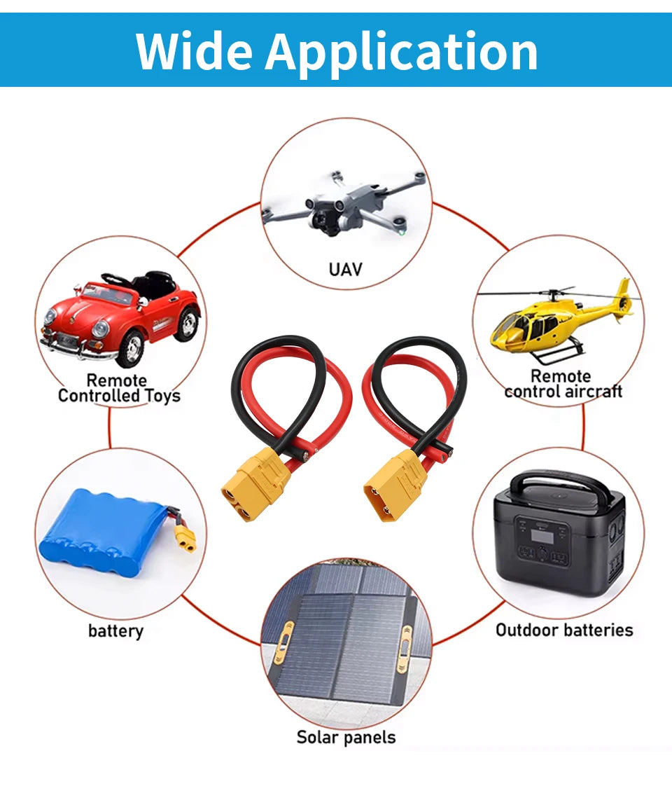 OMCH XT90 Male Female Plug Battery Connector With Silicone Flexible Wire 10AWG For RC Airplane Lipo Battery Drone Car