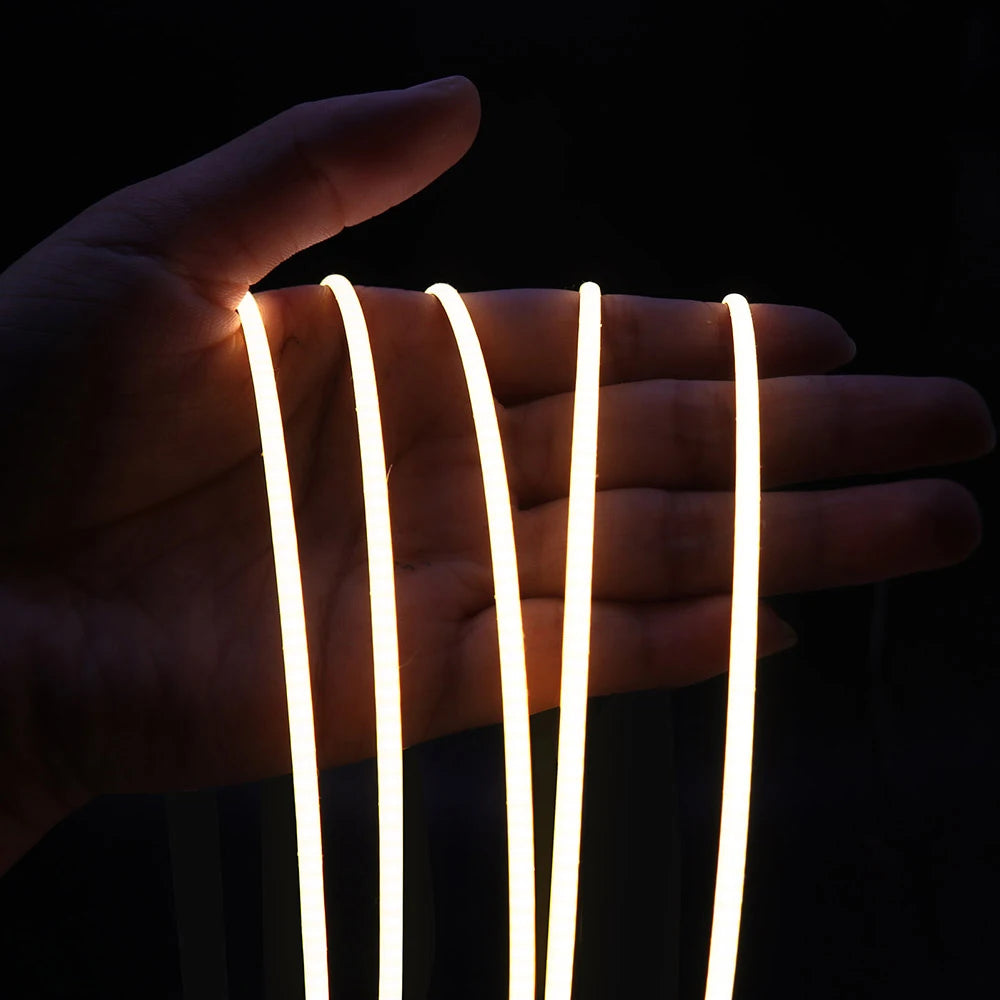 DC 5V USB 2.7mm Super Slim COB LED Strip Light 480LEDs/m White/Pink/Red/Yellow/Ice Blue/Green/Orange Home Decor TV Backlight
