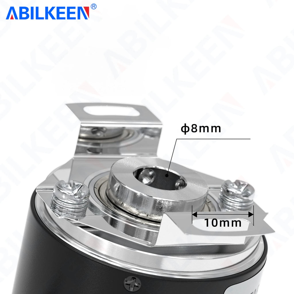 ABILKEEN HES-2M Incremental Rotary Encoder 100~2500PPR Available 38MM Magnetoelectric Rotary Encoder 8MM Semi-Hollow Shaft