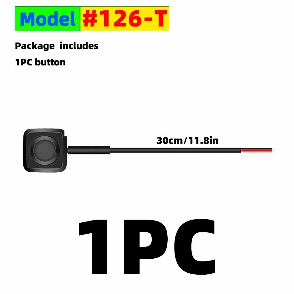 Momentary Push Button Switch ON/OFF 12V/24V  Surface Mount Mini Round Black Button for Horn, Doorbell, Temporary Control