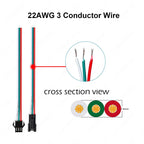 JST SM 3 Pin Pitch 2.54mm Female Male Connectors WS2812B WS2811 LED Lights Strip Connection Cable 10cm 15cm 20cm 30cm 22AMG Wire