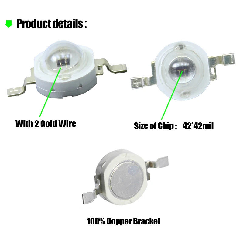 5-10pcs 1W 3W High Power LED IR 730nm 760nm 810nm 850nm 880nm 940nm 980nm 1050nm Diode Light Lamp for Night Vision CCTV Camera