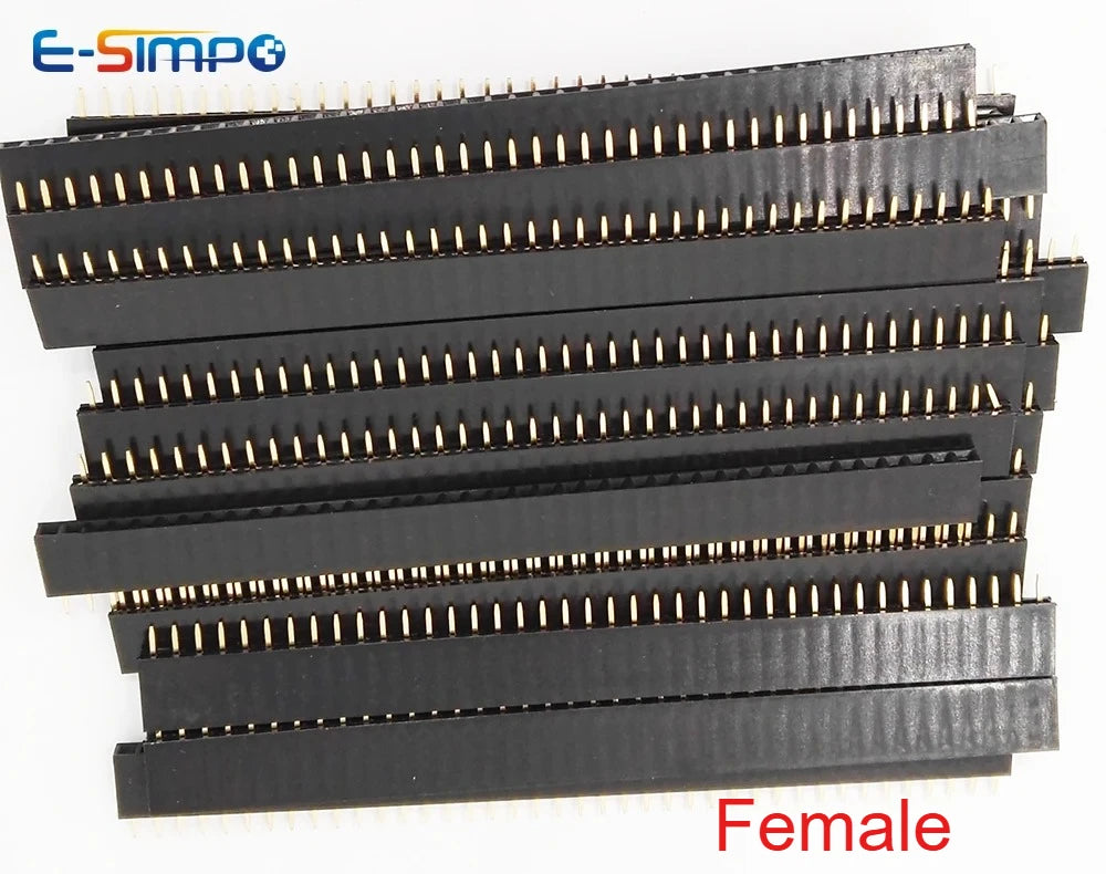 10PCS (5Pairs) 1x40 Single Row 2.54mm Pitch Male Female Breakable Pin Header PCB JST Connector Strip for Arduino Diy Black