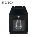 Solar Tungsten Night Lamp Intelligent Motion Sensor Wall Lamp 3 Lighting Modes Waterproof Courtyard Garden Decoration Lantern