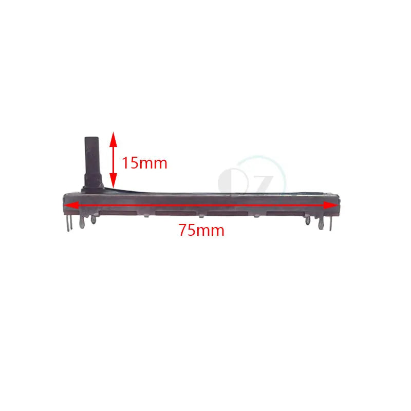 10PCS Single Potentiometer B10K A10K 75MM Straight Slide Potentiometer Travel 60mm Handle Length 15mm