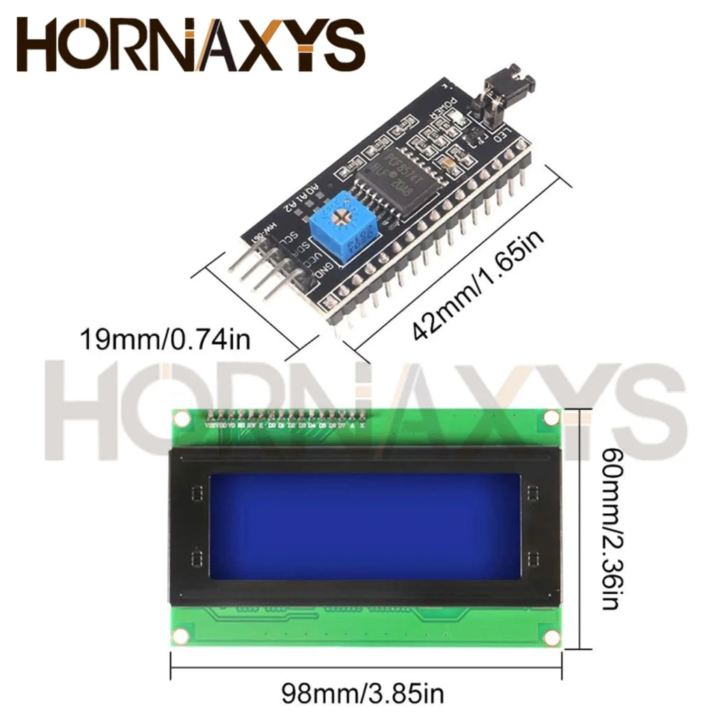 LCD2004 + I2C LCD2004 20x4 2004A Módulo Adaptador De Interfaz Serie LCD IIC De Caracteres De Pantalla Azul Verde Para Arduino
