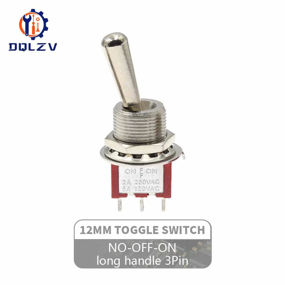 Red Mini 3pin 6pin 6mm 2/3 Position Self-resetting Toggle Switches ON-(ON)DPDT Mini Toggle Switches 6A/125V 3A/250V MTS
