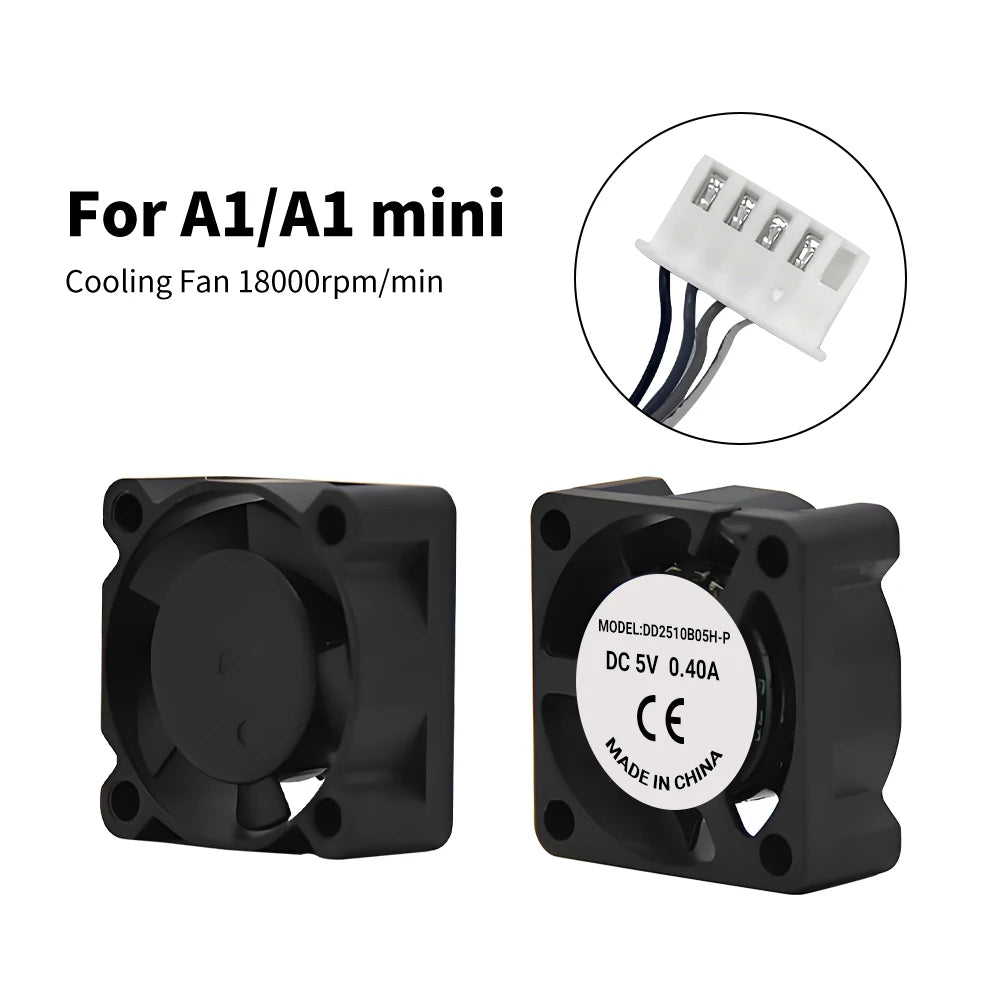 5015 Cooling Fan for Lab A1 A1mini Hotend Fan with Cable Rapid Cooler Fan 2510 Axial Fan Kit for X1 X1C P1P P1S 3D Printer Parts