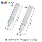 2pcs LED PL G23 GX23 3W4W5W7W Bulb Horizontal Side Plug Ceil CFL PL-S 7W 9W 13W Read Table Desk Lamp Replacement,Remove Ballast