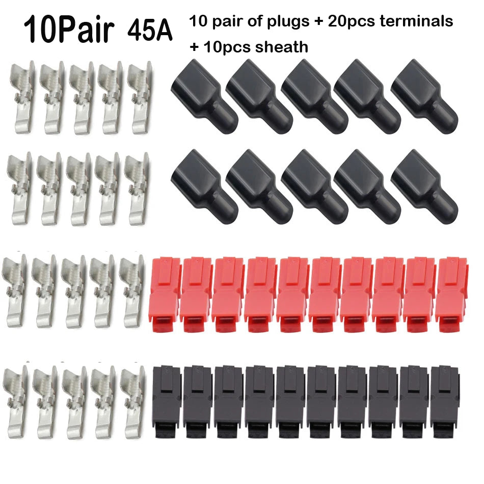 10/20 Pair 15A/30A/45A Amp Plug 600V Compatible For Powerpole Connector With Rubber Dust Cover Sleeves For Electric Equipments