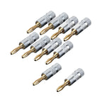 2/4/8/10/20/40pcs Banana Connector 4mm Speaker Banana Plugs 24K Copper Gold Plated 4mm Banana Jack Match with 4mm Binding Post