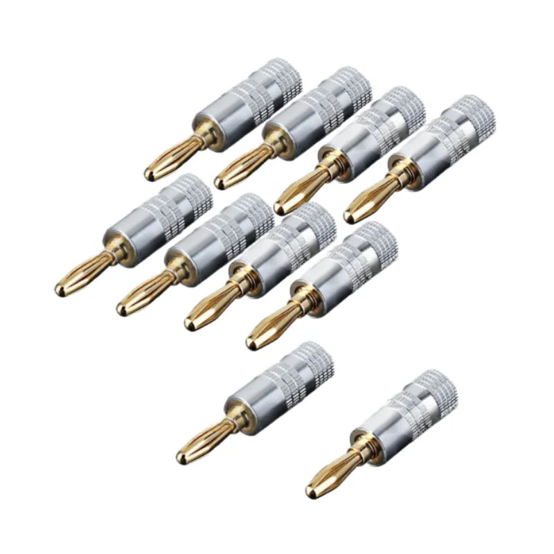 2/4/8/10/20/40pcs Banana Connector 4mm Speaker Banana Plugs 24K Copper Gold Plated 4mm Banana Jack Match with 4mm Binding Post