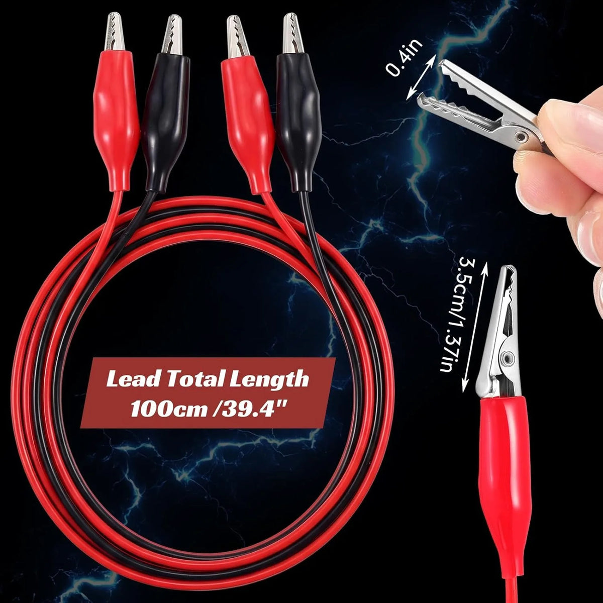20-1Set Dual Alligator Clip Cables Connecting Cables Test Cable Lead Jumper Wire Male Female Crocodile Clip Power Supply Adapter