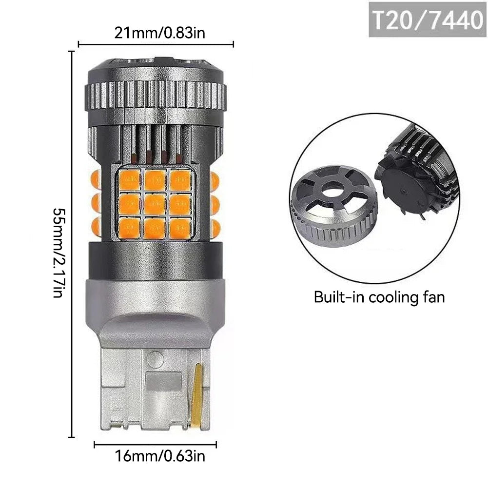 T20 1156 1157 Car LED Headlight Bulbs Brake Signal Lights Turn Lamp Running Light Bright 3030 36smd PY21W Anti Flicker Lamp