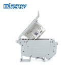 10Pcs UK5-HESI Screw Din Rail Terminal Block Fuse Holder 5*25mm 24V/220V LED With Disconnect Lever Wire Electrical Connector