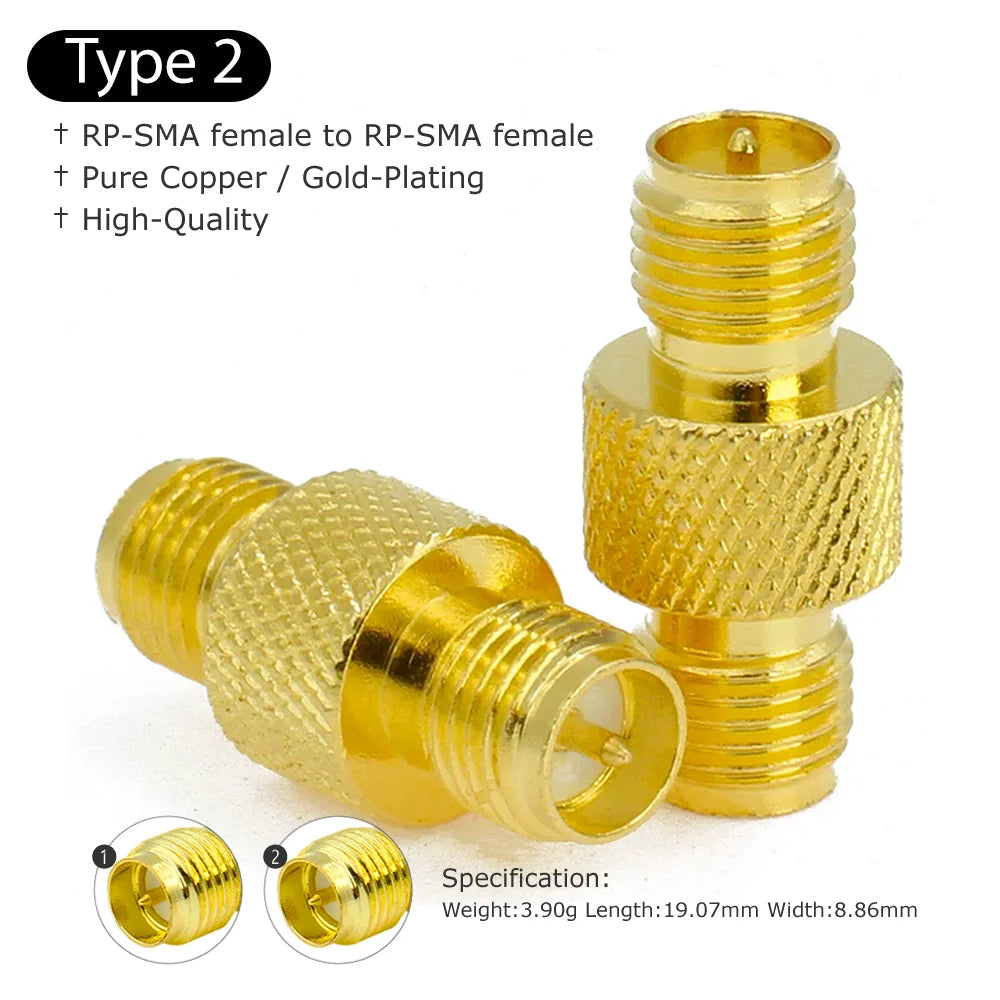 RP-SMA Female RF Adapte SMA Female to SMA Female High frequency Coax Connector Coupler RP-SMA Jack Converter