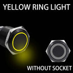 12/16/19/22mm Black shell Push Button Switch Metal Waterproof Latching Momentary LED Light Car Engine Power Switch Blue Red HUSA