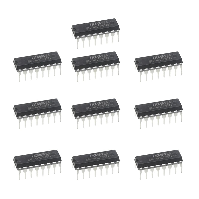 10PCS SN74HC595N 8-bit Serial-in, Serial or Parallel-out Shift Register with Output Latches; 3-state