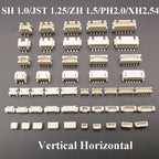 10Pcs SH 1.0mm/JST 1.25mm/ZH 1.5mm/PH 2.0mm/XH2.54mm 2P 3P 4P 5P 6P Horizontal Vertical Male Socket Housing Pin Header Connector