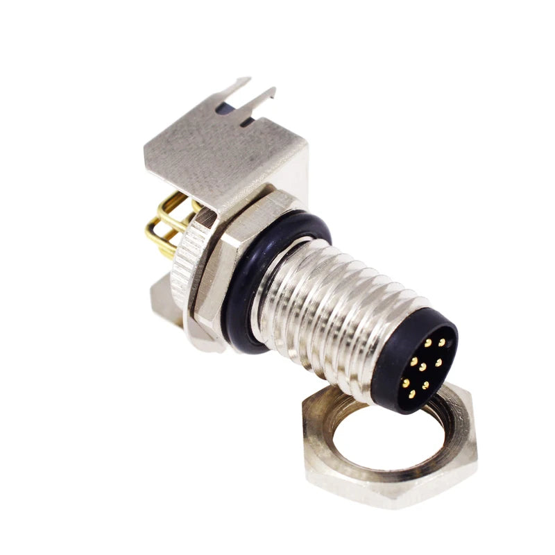 5/10 PCS M8 Male/Female Curved Straight Jack Socket 3 4 5 6 8 Pin Solder IP67/68 Waterproof PCB Panel Connector