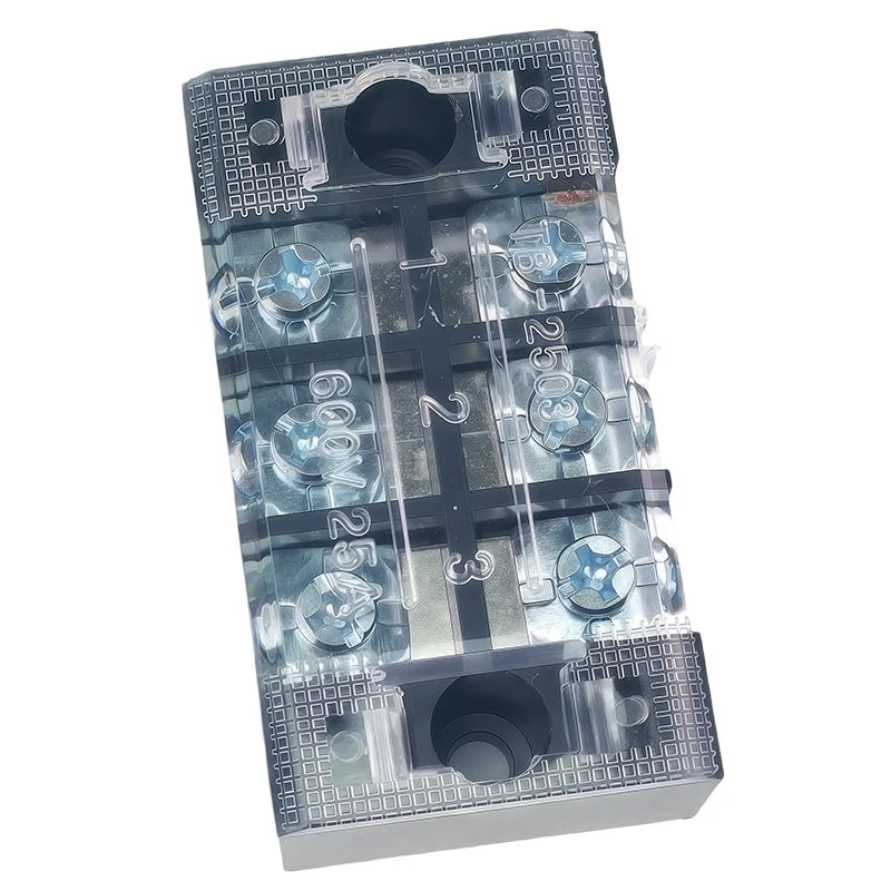 1PCS Dual Row Grounding Strip Wire Connector TB2503 Thick Copper Screw Terminal Block Flame Retardant Durable 600V 25A
