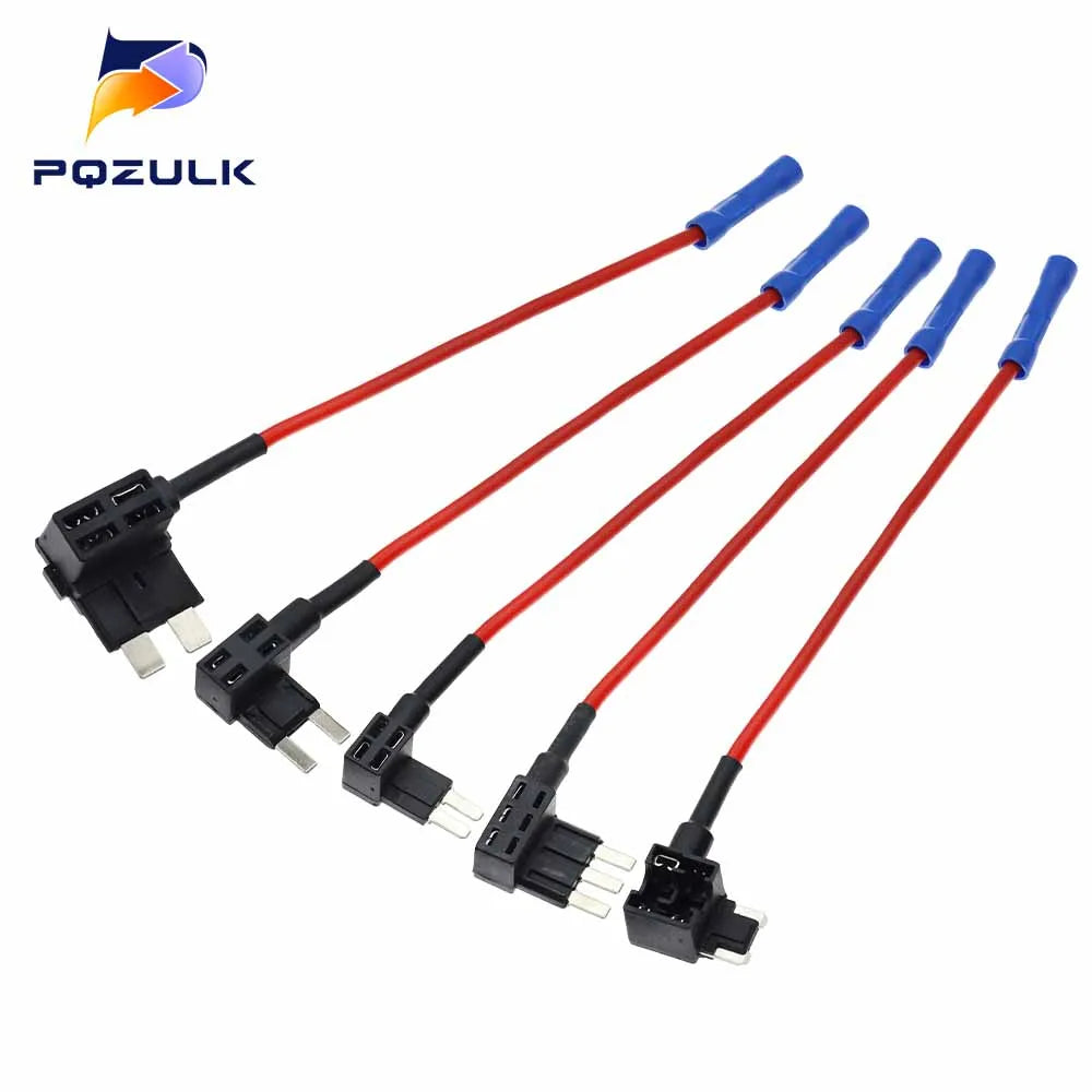12V Mini Small Medium Size Car Fuse Holder Add-a-circuit TAP Adapter with 10A Standard ATM Blade Fuse Take Electrical Appliances